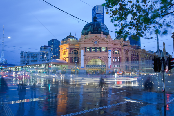 Rainy Flinders Station